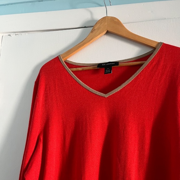 St John Wool Blend Sweater, Deep Coral, XL - Picture 4 of 8